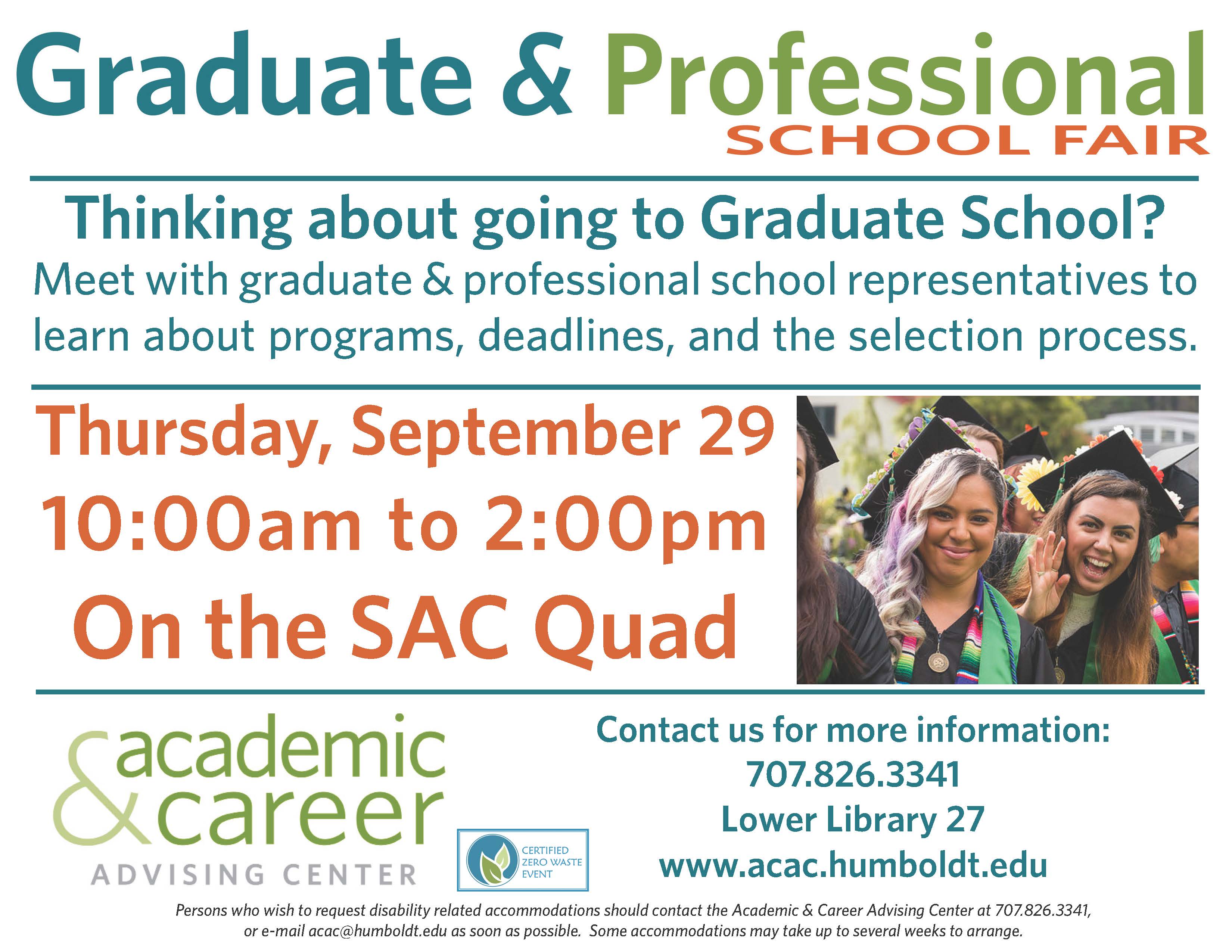 Graduate and Professional School Fair September 29 on the Quad